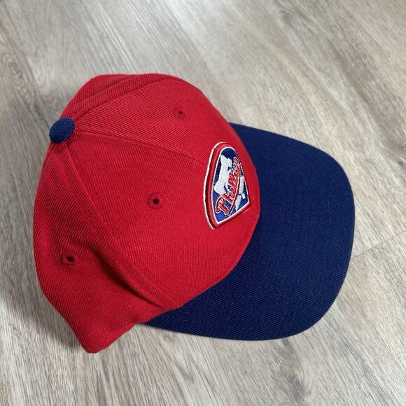 Vintage Puma Philadelphia Phillies Hat Snapback MLB Baseball Blue Red Wool Blend - Picture 9 of 10
